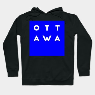 Ottawa | Blue square, white letters | Canada Hoodie